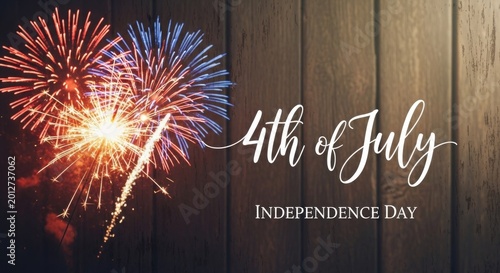 Vibrant fireworks on 4th of july independence day celebration background