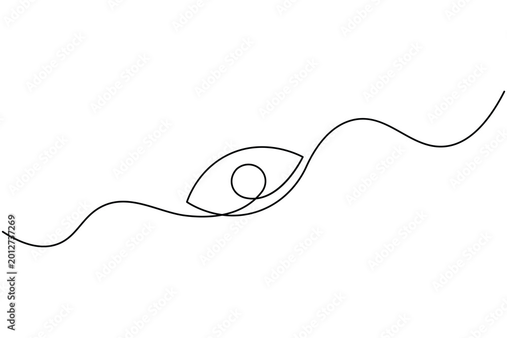 Obraz premium Eye continuous line drawing abstract minimalist outline vector clean design 