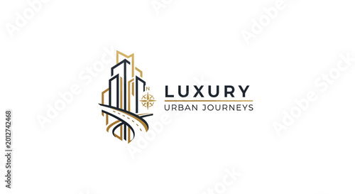 Foto Luxury urban journey logo design.
