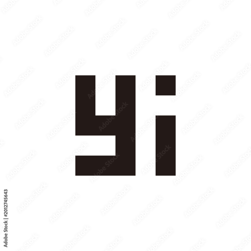 Obraz premium Letter yi square geometric symbol simple logo vector