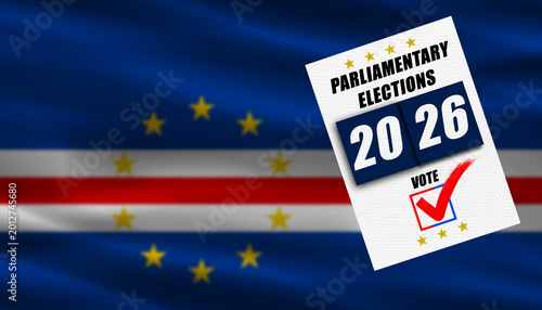 Quadro su tela Cape Verde parliamentary elections with flag in the background