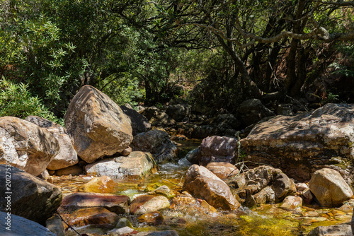 An amazing view on a perfect day over the Jonkershoek Nature Reserve located close to Stellenbosch in South Africa and home to the Jonkershoek Mountains and the impressiv valley. The reserve includes 