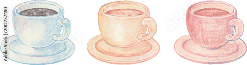 手書き風マグカップのイラスト　コーヒーカップ