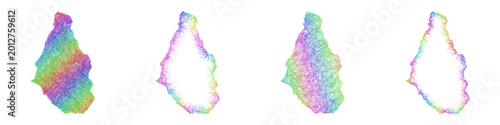 Bild auf Leinwand Multicolored sketch Montserrat map design set