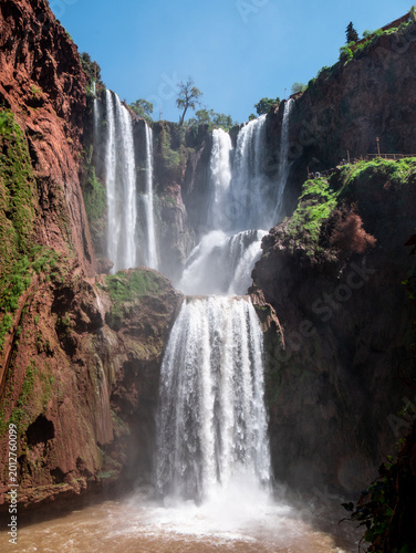 Ouzoud waterfalls on a sunny day