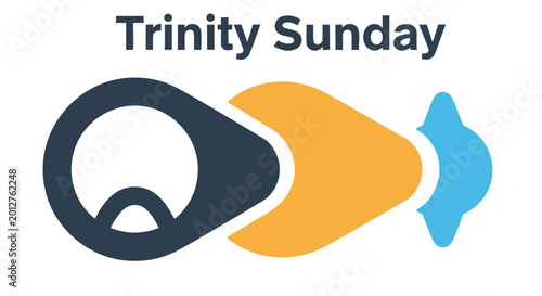 Tablou pe pânză trinity sunday logo with abstract shapes on white background high quality