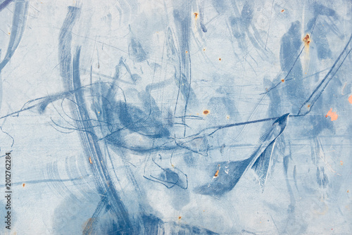 Abstract Blue Grunge Texture Background with Scratches and Minimal Artistic Surface