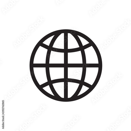 Globe web icon, clean monochrome style