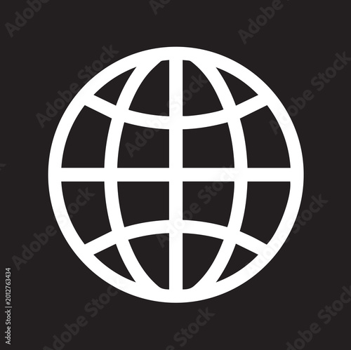 Globe web icon, clean monochrome style
