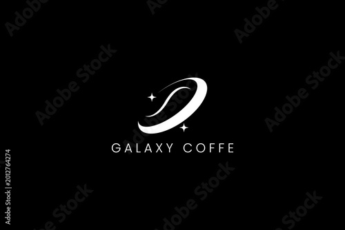 Galaxy Coffee Bean Swoosh Galaxy Orbit Logo