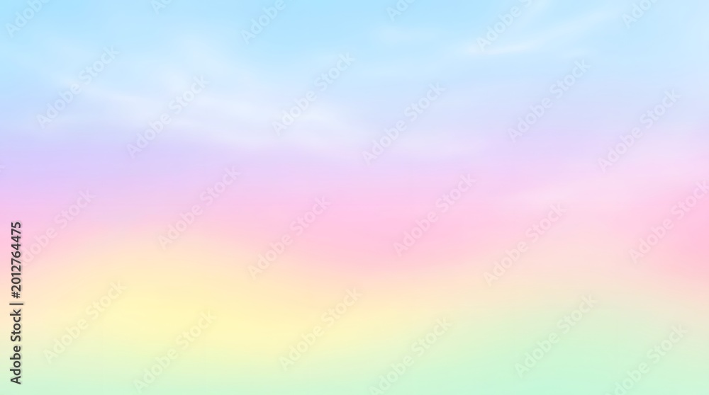 Fototapeta premium Vibrant rainbow colors fill the sky with pastel hues and soft clouds