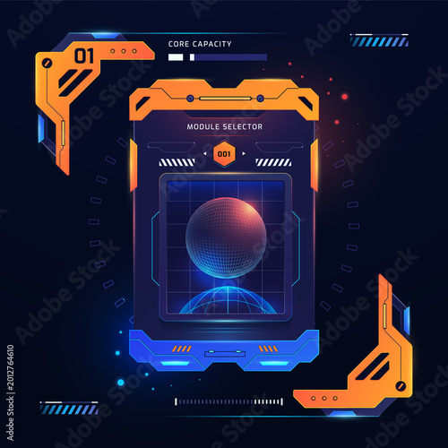 Futuristic Data Analysis Dashboard UI Sci Fi Control Interface