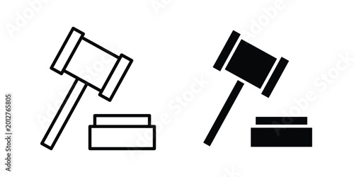 Photos Auction icon design collection in black