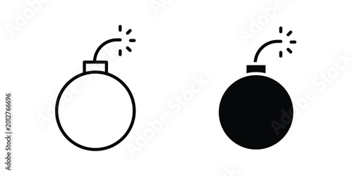 Photos Bomb icon design collection in black