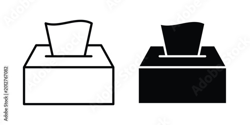 Foto Box tissue icon design collection in black