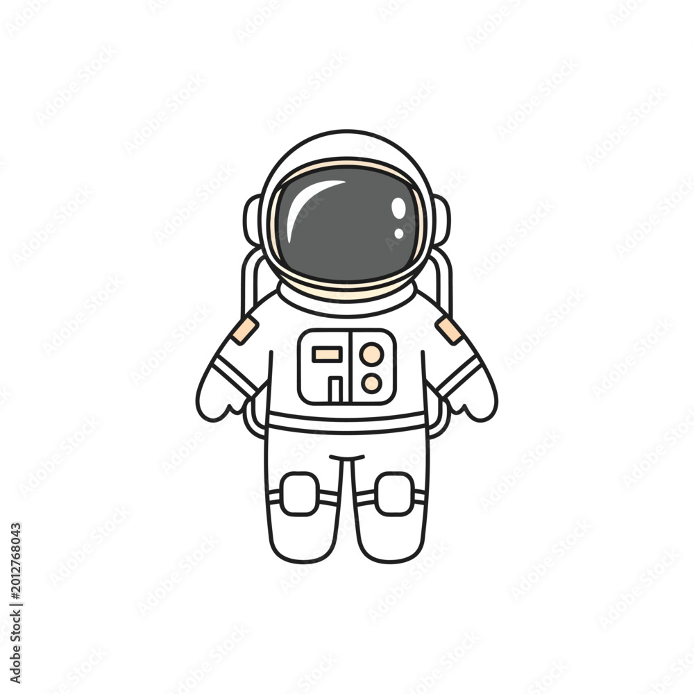 Fototapeta premium Astronaut in Space Suit Illustration.