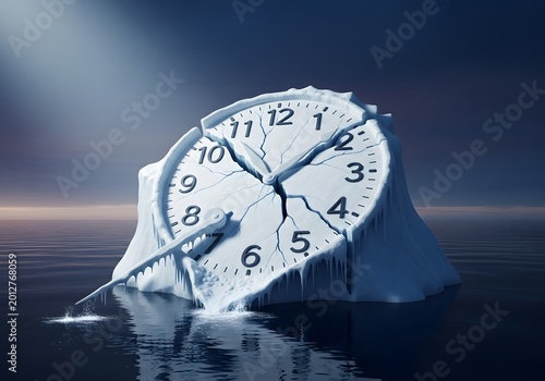 Vintage Clock on the Sea Time Is Money Concept Under Blue Sky