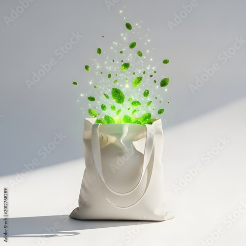 Green Plant in a Glass Vase with Fresh Leaves and Flowers