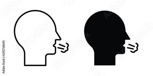 Canvas Print Cough icon design collection in black