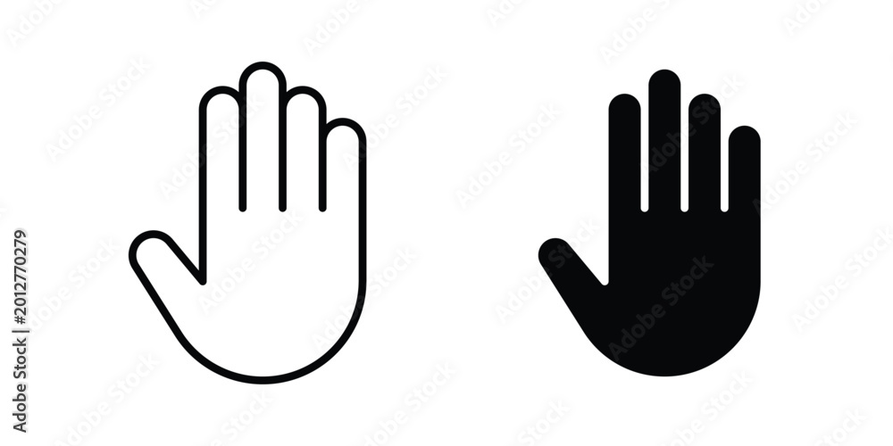 Fototapeta premium Hand icon design collection in black