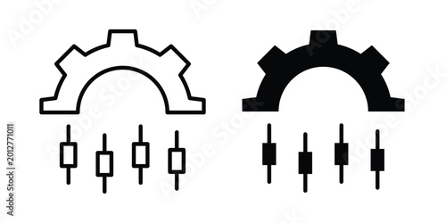Schilderij op canvas Mass customization icon design collection in black
