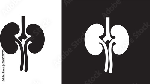 Fotografía Kidney disease icons in trendy flat style