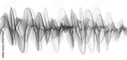 Sound wave pattern background for audio and music design, abstract black and white