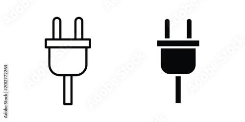 Fotografia Plug icon design collection in black