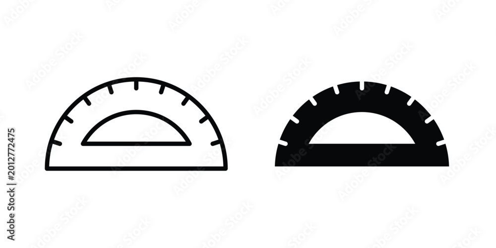 Obraz premium Protractor icon design collection in black