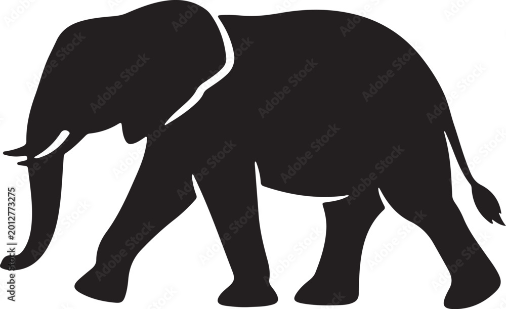 Fototapeta premium elephant silhouette isolated on white