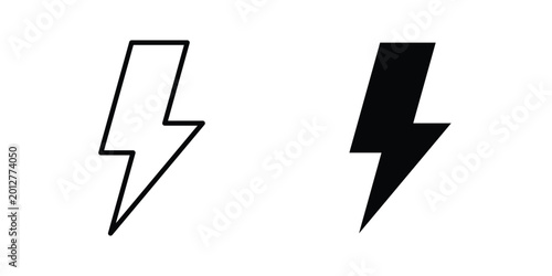 Obraz na płótnie thunderbolt icon design collection in black