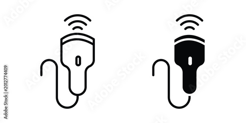 Ultrasound icon design collection in black