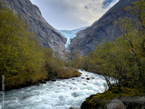 glacier and river