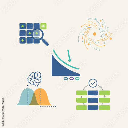 Business Analytics and Process Optimization Icon Set