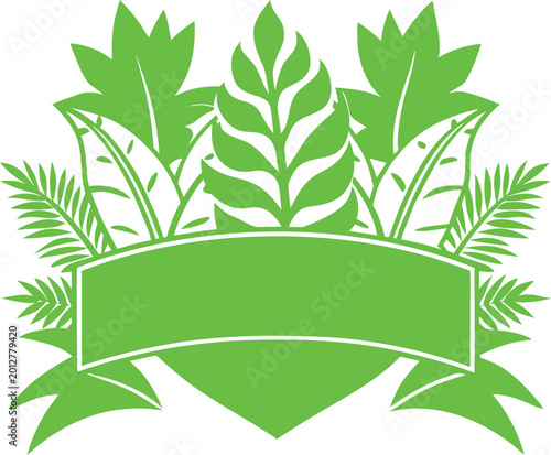 A seamless vector pattern of a green laurel wreath with a ribbon, featuring nature-inspired leaf and branch illustration design elements for spring decoration