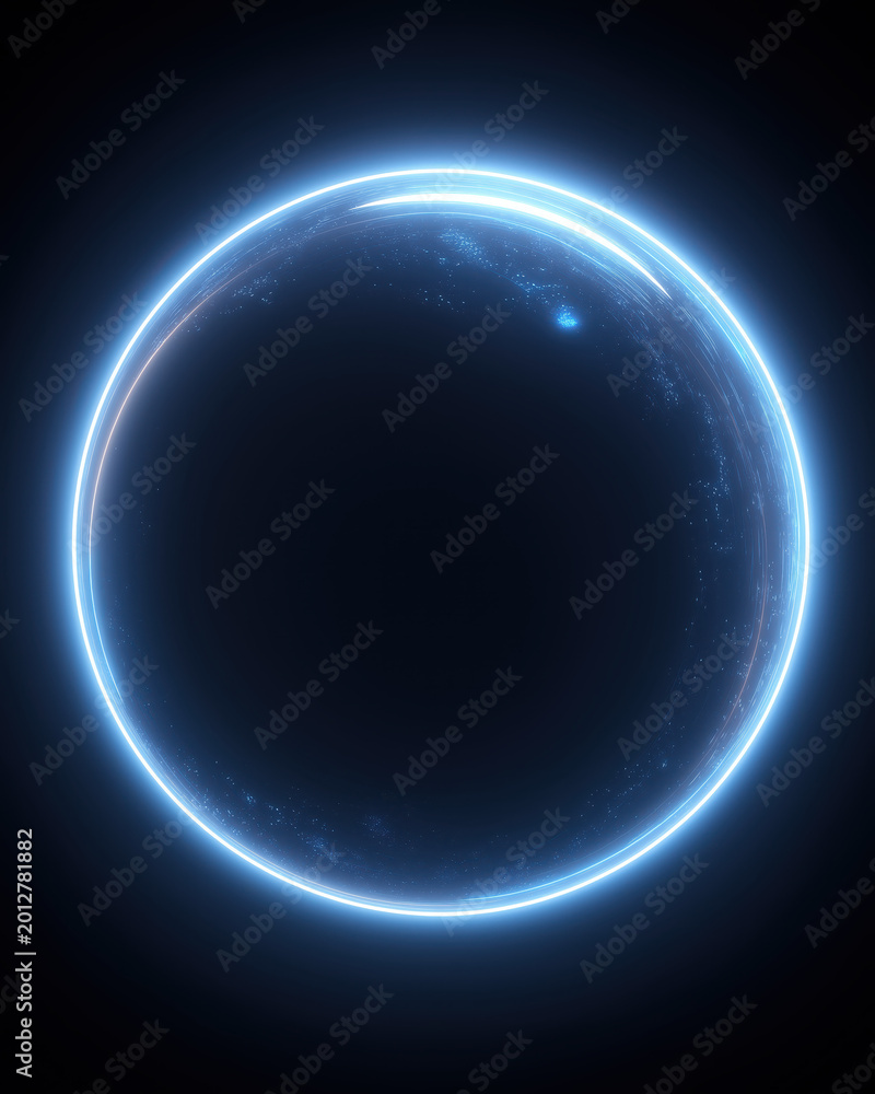 Obraz premium Minimal Futuristic Energy Dome with Holographic Neon Glow
