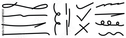 Handwritten line styles and scribbles