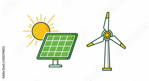 Renewable Energy Solar Panel Turbine.