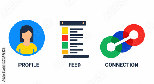 Social media profile connection icons.