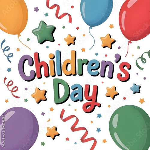 School-themed Children's Day illustration
