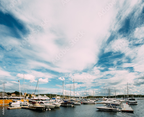 Photography Aker Brygge Marina under dramatic summer sky