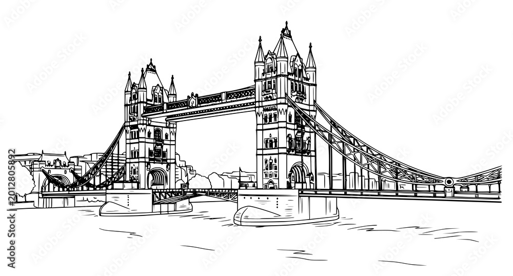 Obraz premium Tower bridge london illustration