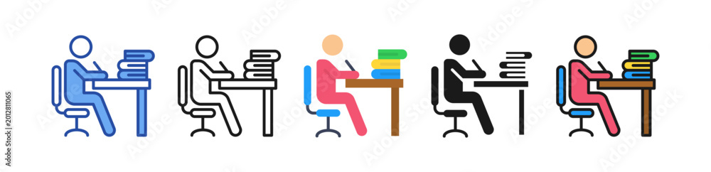 Fototapeta premium Writing Icon Multi Style Illustration