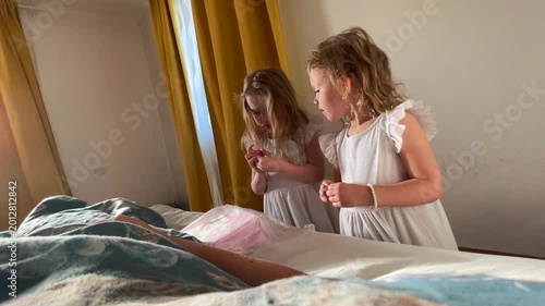 morning of a birthday of twins