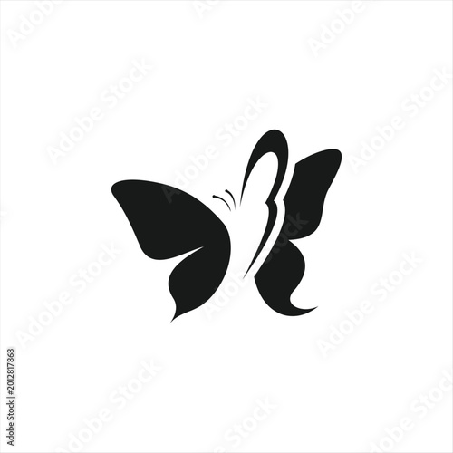 Butterfly silhouette illustration on white background