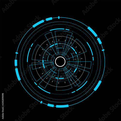Sci fi futuristic user interface, HUD, Technology abstract background , Vector illustration.	
