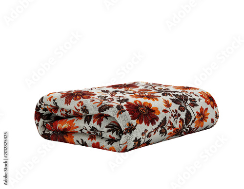 Folded Blanket with Floral Pattern