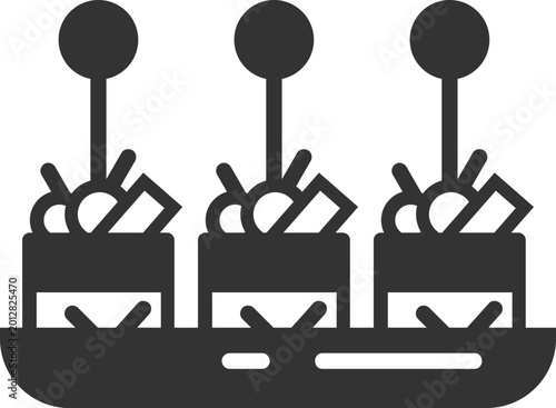 Modern food platter or Appetizer Serving Icon in Minimal Style