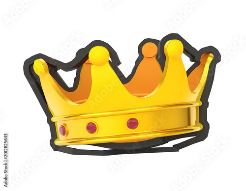 Golden Crown with Red Jewels
