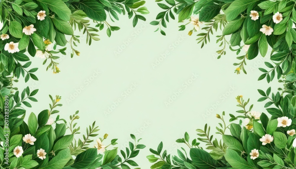 Fototapeta premium Greenery Floral Arch with Minimal Style Copy Space